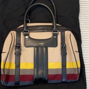 L.A.M.B. Fabric Satchel with Leather trim